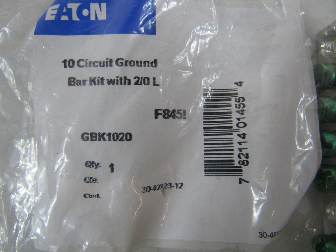 Eaton GBK1020 GBK1020 Eaton - Eaton CH Loadcenter and Breaker Accessories - 10 Terminal Ground Bar Kit,1-3/4 in mounting hole distance,Ground bar kit,CH,10 terminals,0.75 in,CH and BR loadcenters Eaton GBK1020 GBK1020 Eaton - Eaton CH Loadcenter and Breaker Accessories - 10 Terminal Ground Bar Kit,1-3/4 in mounting hole distance,Ground bar kit,CH,10 terminals,0.75 in,CH and BR loadcenters