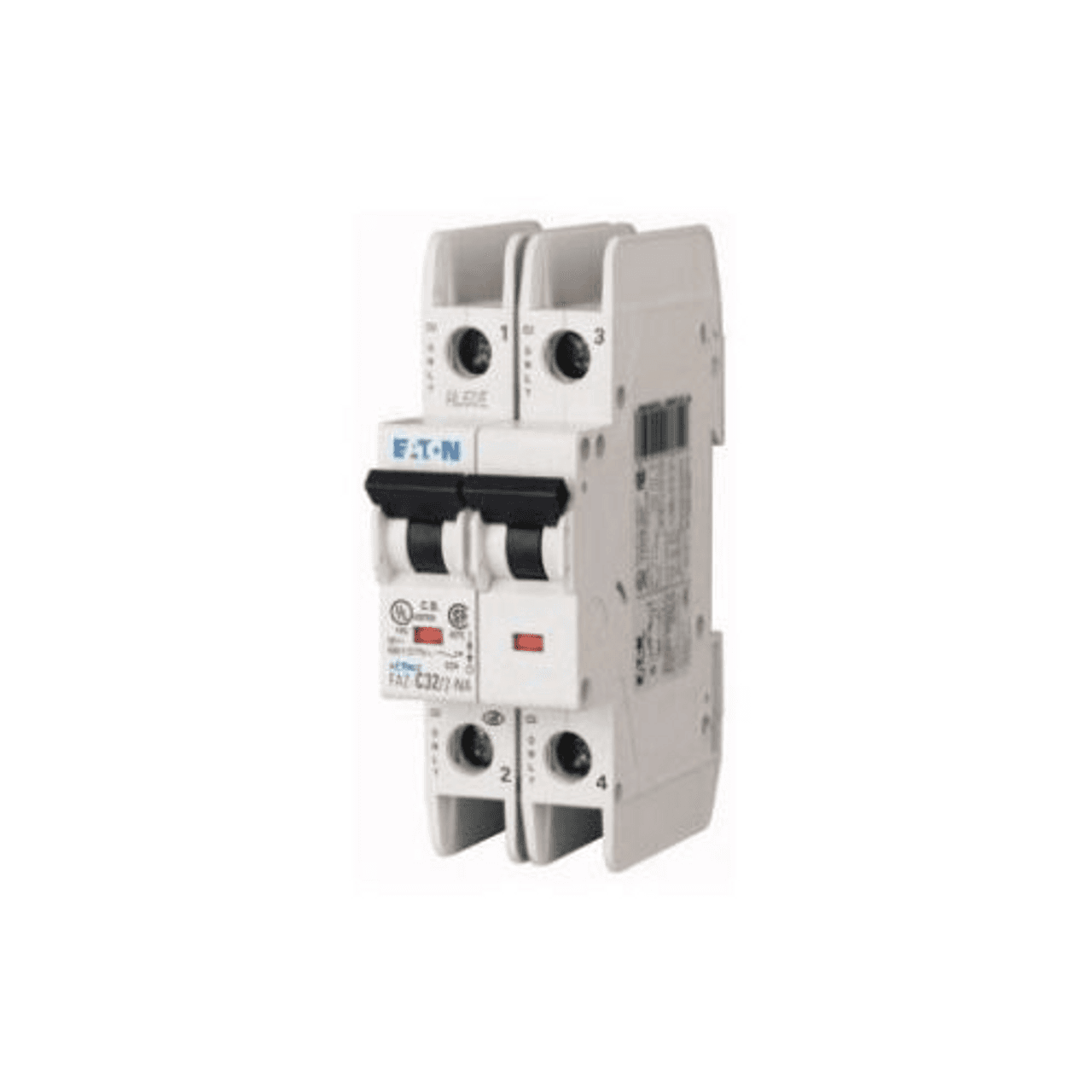 Eaton FAZ-C5/2-NA 277/480 VAC 50/60 Hz, 5 A, 2-Pole, 10/14 kA, 5 to 10 x Rated Current, Screw Terminal, DIN Rail Mount, Standard Packaging, C-Curve, Current Limiting, Thermal Magnetic Eaton FAZ-C5/2-NA 277/480 VAC 50/60 Hz, 5 A, 2-Pole, 10/14 kA, 5 to 10 x Rated Current, Screw Terminal, DIN Rail Mount, Standard Packaging, C-Curve, Current Limiting, Thermal Magnetic