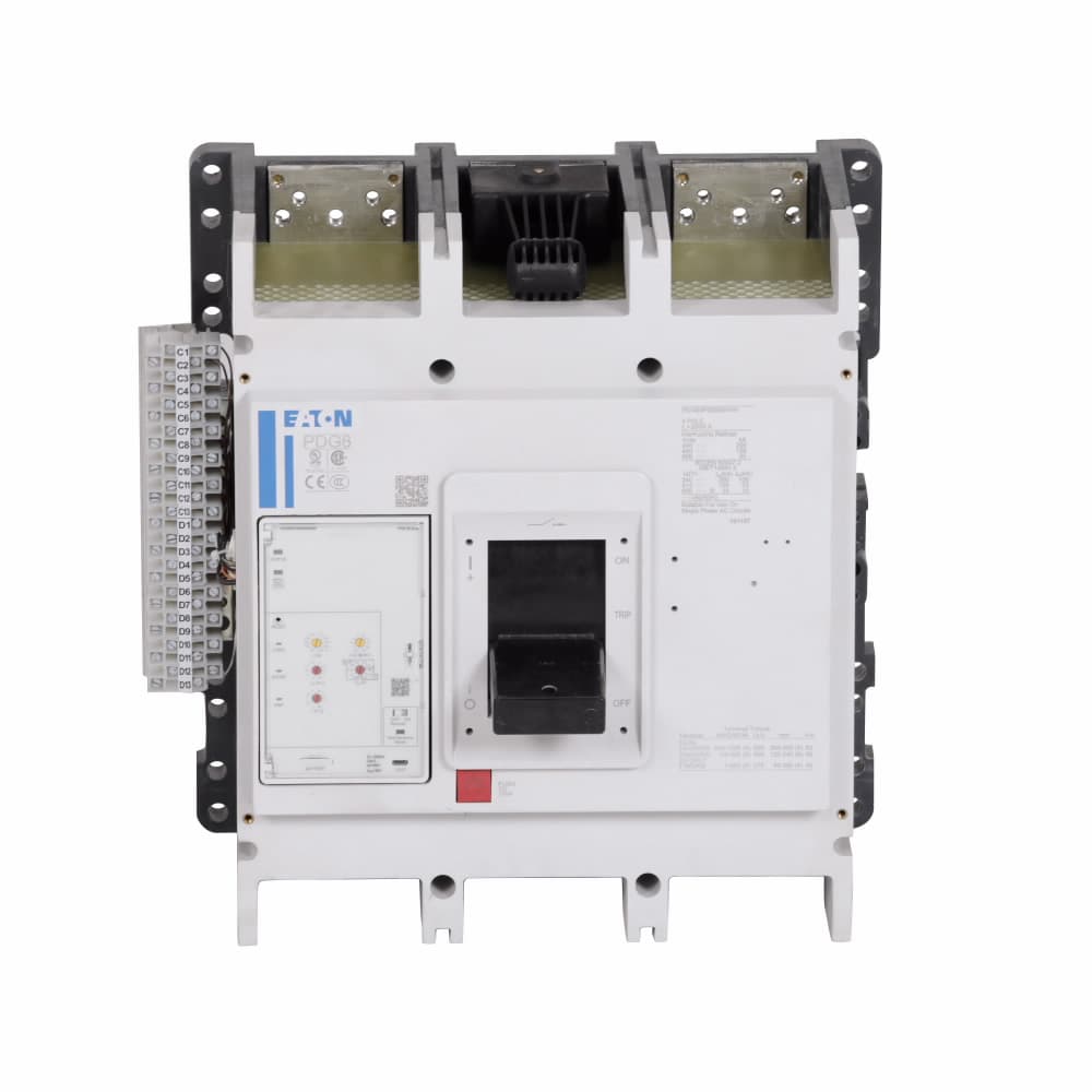 Eaton PDF63M2000E4RM Eaton Power Defense molded case circuit breaker, Globally Rated 100% UL, Frame 6, Three Pole, 2000A, 65kA/480V, PXR20 ARMS LSI w/ Relays, No Terminals (Metric Tapped Conductors) Eaton PDF63M2000E4RM Eaton Power Defense molded case circuit breaker, Globally Rated 100% UL, Frame 6, Three Pole, 2000A, 65kA/480V, PXR20 ARMS LSI w/ Relays, No Terminals (Metric Tapped Conductors)