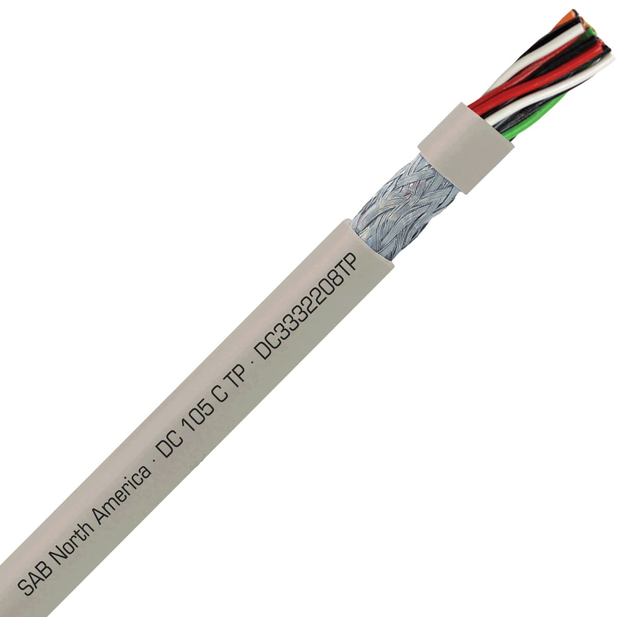 SAB DC3332208TP DC 105 C TP - 22 AWG/8pr, shielded flexible oil resistant data pair cable, UL, CSA, CE, RoHS SAB DC3332208TP DC 105 C TP - 22 AWG/8pr, shielded flexible oil resistant data pair cable, UL, CSA, CE, RoHS
