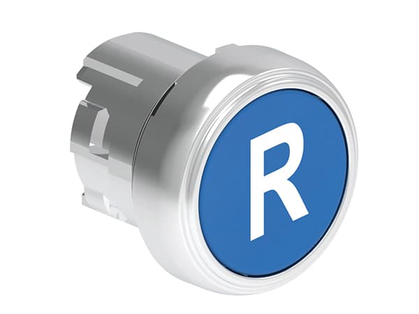 Lovato Electric LPSB1176 LPSB1176 Lovato - Pushbutton actuator, spring return, with symbol dia: 22mm Platinum series metal, flush, R/Blue Lovato Electric LPSB1176 LPSB1176 Lovato - Pushbutton actuator, spring return, with symbol dia: 22mm Platinum series metal, flush, R/Blue