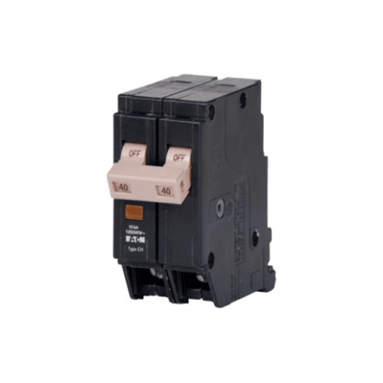 Eaton CHF240 CHF240 Eaton - Eaton CH Thermal magnetic circuit breaker, Type CHF 3/4-Inch standard circuit breaker, 40 A, 10 kAIC, Two-pole, 120/240V, CHF, Trip flag, common breaker trip, #10-1/0 AWG Cu/Al, CHF, Type CH Loadcenters Eaton CHF240 CHF240 Eaton - Eaton CH Thermal magnetic circuit breaker, Type CHF 3/4-Inch standard circuit breaker, 40 A, 10 kAIC, Two-pole, 120/240V, CHF, Trip flag, common breaker trip, #10-1/0 AWG Cu/Al, CHF, Type CH Loadcenters