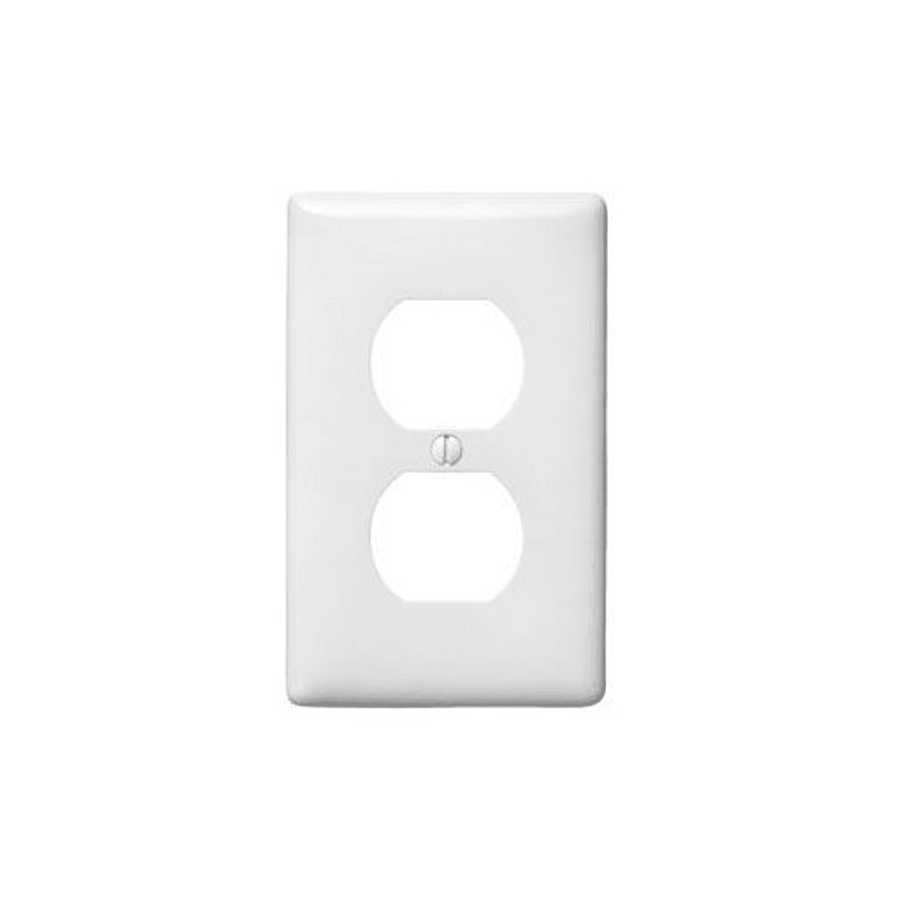 Hubbell NP8W Wallplates and Box Covers, Wallplate, Nylon, 1-Gang, 1) Duplex, White. ; Reinforcement ribs for extra strength ; Captive screw feature holds mounting screw in place ; High-impact, self-extinguishing nylon material ; Standard Size is 1/8" larger to give y Hubbell NP8W Wallplates and Box Covers, Wallplate, Nylon, 1-Gang, 1) Duplex, White. ; Reinforcement ribs for extra strength ; Captive screw feature holds mounting screw in place ; High-impact, self-extinguishing nylon material ; Standard Size is 1/8" larger to give y