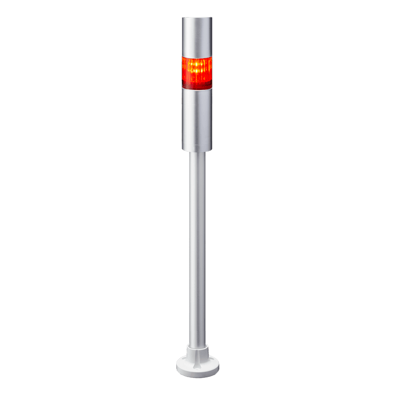 Patlite LR4-102PJBU-R 40mm 1-tier Signal Tower, 24V DC, Pole Mount with Circular Bracket and Cable, Flashing/Buzzer, Silver body, Red LED Module Patlite LR4-102PJBU-R 40mm 1-tier Signal Tower, 24V DC, Pole Mount with Circular Bracket and Cable, Flashing/Buzzer, Silver body, Red LED Module