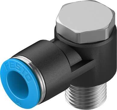 Festo 153092 push-in L-fitting QSLV-1/4-10 360° orientable, male thread with external hexagon. Size: Standard, Nominal size: 7,1 mm, Type of seal on screw-in stud: coating, Assembly position: Any, Container size: 10 Festo 153092 push-in L-fitting QSLV-1/4-10 360° orientable, male thread with external hexagon. Size: Standard, Nominal size: 7,1 mm, Type of seal on screw-in stud: coating, Assembly position: Any, Container size: 10
