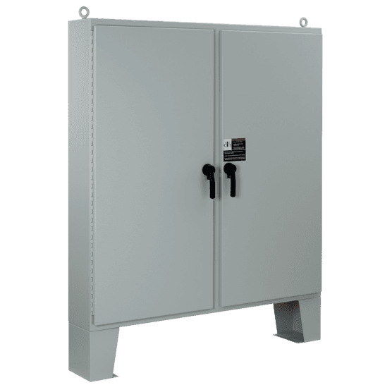 Hoffman A74H7212LP3PT Two-Door with Floor Stands and 3pt latch, Type 4, 74.06x72.06x12.06, Gray, Steel Hoffman A74H7212LP3PT Two-Door with Floor Stands and 3pt latch, Type 4, 74.06x72.06x12.06, Gray, Steel