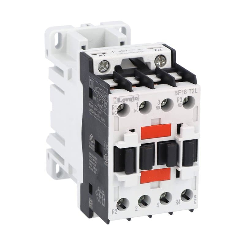 Lovato Electric BF18T2L048 BF18T2L048 Lovato - Four-pole contactor, IEC operating current Ith (AC1) = 32A, DC coil low consumption, 48VDC, 2NO and 2NC Lovato Electric BF18T2L048 BF18T2L048 Lovato - Four-pole contactor, IEC operating current Ith (AC1) = 32A, DC coil low consumption, 48VDC, 2NO and 2NC