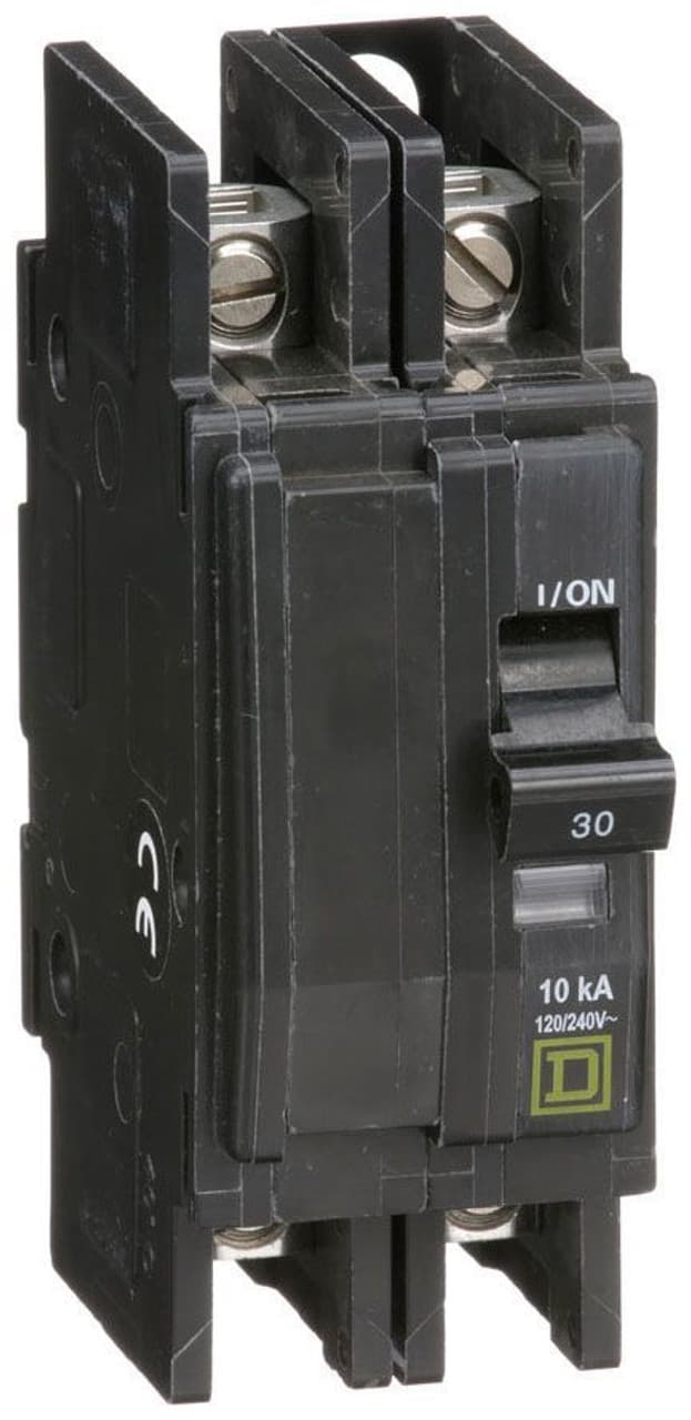 Schneider Electric QOU230 Square D by Schneider Electric QOU230 is a unit-mount Miniature Circuit Breaker (MCB) designed for securing electrical circuits. It features a 2-pole configuration and accommodates a wire cross-section of 14-2AWG for both aluminum and copper cables. This MCB is rated for a current of 30A and offers a short circuit breaking rating of 10kA at 240Vac and 5kA at 48Vdc. It supports a rated voltage of 120V and 240V for AC circuits and 48Vdc for DC circuits. The QOU230 is equipped with slotted box lugs connections on both the load and line sides, ensuring a secure and reliable connection. Terminal connections are facilitated via box lugs. Schneider Electric QOU230 Square D by Schneider Electric QOU230 is a unit-mount Miniature Circuit Breaker (MCB) designed for securing electrical circuits. It features a 2-pole configuration and accommodates a wire cross-section of 14-2AWG for both aluminum and copper cables. This MCB is rated for a current of 30A and offers a short circuit breaking rating of 10kA at 240Vac and 5kA at 48Vdc. It supports a rated voltage of 120V and 240V for AC circuits and 48Vdc for DC circuits. The QOU230 is equipped with slotted box lugs connections on both the load and line sides, ensuring a secure and reliable connection. Terminal connections are facilitated via box lugs.