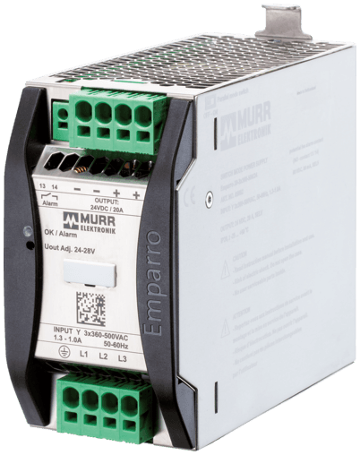 Murr Elektronik 87692 87692 Murrelektronik - Emparro Power Supply 3-PHASE, IN: 360 - 500VAC OUT: 24-28V/20ADC, Power Boost - for 5 seconds 50% additional power, Varnished PCB Murr Elektronik 87692 87692 Murrelektronik - Emparro Power Supply 3-PHASE, IN: 360 - 500VAC OUT: 24-28V/20ADC, Power Boost - for 5 seconds 50% additional power, Varnished PCB