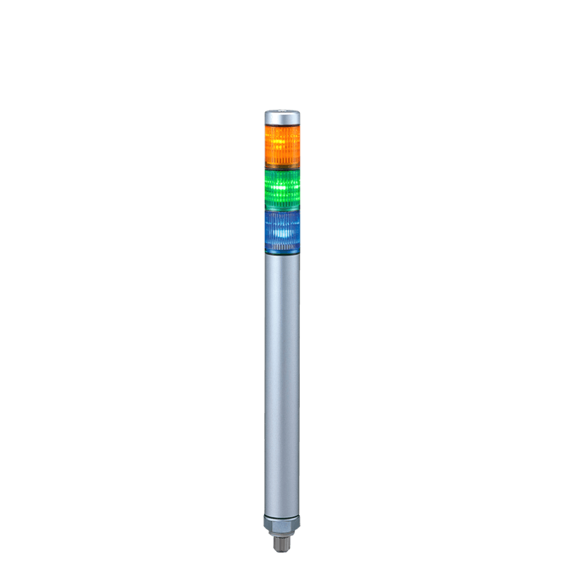 Patlite MP-302C-YGB 30mm 3-Tier LED Signal Tower at 24V DC, Direct Mount, M12 connector, Silver Body, LED: Amber, Green, Blue Patlite MP-302C-YGB 30mm 3-Tier LED Signal Tower at 24V DC, Direct Mount, M12 connector, Silver Body, LED: Amber, Green, Blue