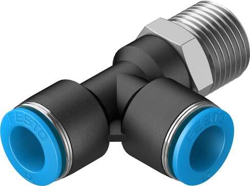 Festo 153126 push-in T-fitting QSTL-1/2-12 360° orientable, male thread with external hexagon. Size: Standard, Nominal size: 10,3 mm, Type of seal on screw-in stud: coating, Assembly position: Any, Container size: 1 Festo 153126 push-in T-fitting QSTL-1/2-12 360° orientable, male thread with external hexagon. Size: Standard, Nominal size: 10,3 mm, Type of seal on screw-in stud: coating, Assembly position: Any, Container size: 1