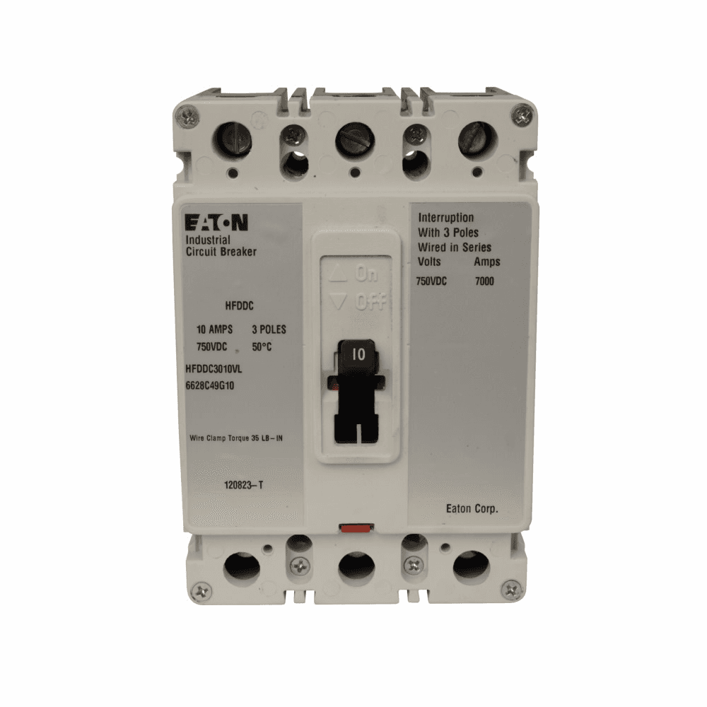B-Line HFDDC3125LS HFDDC3125LS B-Line - Eaton Series C DC/PvGard complete molded case circuit breaker, F-frame, HFD, Complete breaker, Three-pole, 125A, 600 Vac, 250 Vdc, 42 kAIC at 600 Vac, Stainless steel, Line and load, Vdc B-Line HFDDC3125LS HFDDC3125LS B-Line - Eaton Series C DC/PvGard complete molded case circuit breaker, F-frame, HFD, Complete breaker, Three-pole, 125A, 600 Vac, 250 Vdc, 42 kAIC at 600 Vac, Stainless steel, Line and load, Vdc