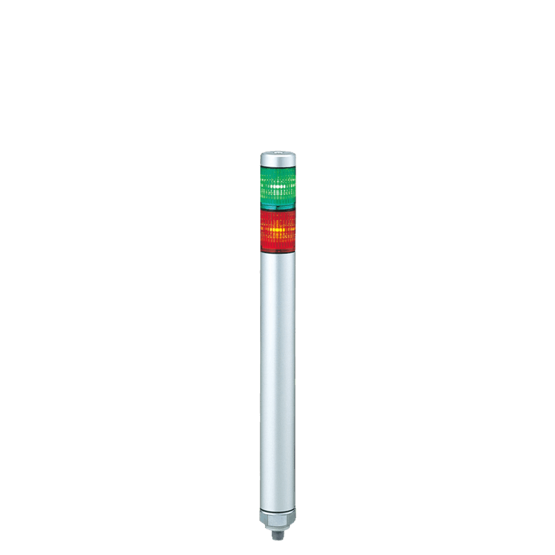 Patlite MP-202C-GR 30mm 2-Tier LED Signal Tower at 24V DC, Direct Mount, M12 connector, Silver Body, LED: Green, Red Patlite MP-202C-GR 30mm 2-Tier LED Signal Tower at 24V DC, Direct Mount, M12 connector, Silver Body, LED: Green, Red