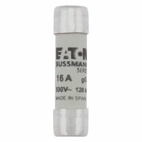 Cooper Bussmann C10G16 C10G16 Cooper Bussmann - Eaton Bussmann series low voltage cylindrical fuse, 500V, 16A, 120 kAIC, CHM fuse holder, fuse, Ferrule end X ferrule end, Class C gL/gG, Cylindrical, Holder, Ceramic body, Silver-plated copper endcap Cooper Bussmann C10G16 C10G16 Cooper Bussmann - Eaton Bussmann series low voltage cylindrical fuse, 500V, 16A, 120 kAIC, CHM fuse holder, fuse, Ferrule end X ferrule end, Class C gL/gG, Cylindrical, Holder, Ceramic body, Silver-plated copper endcap