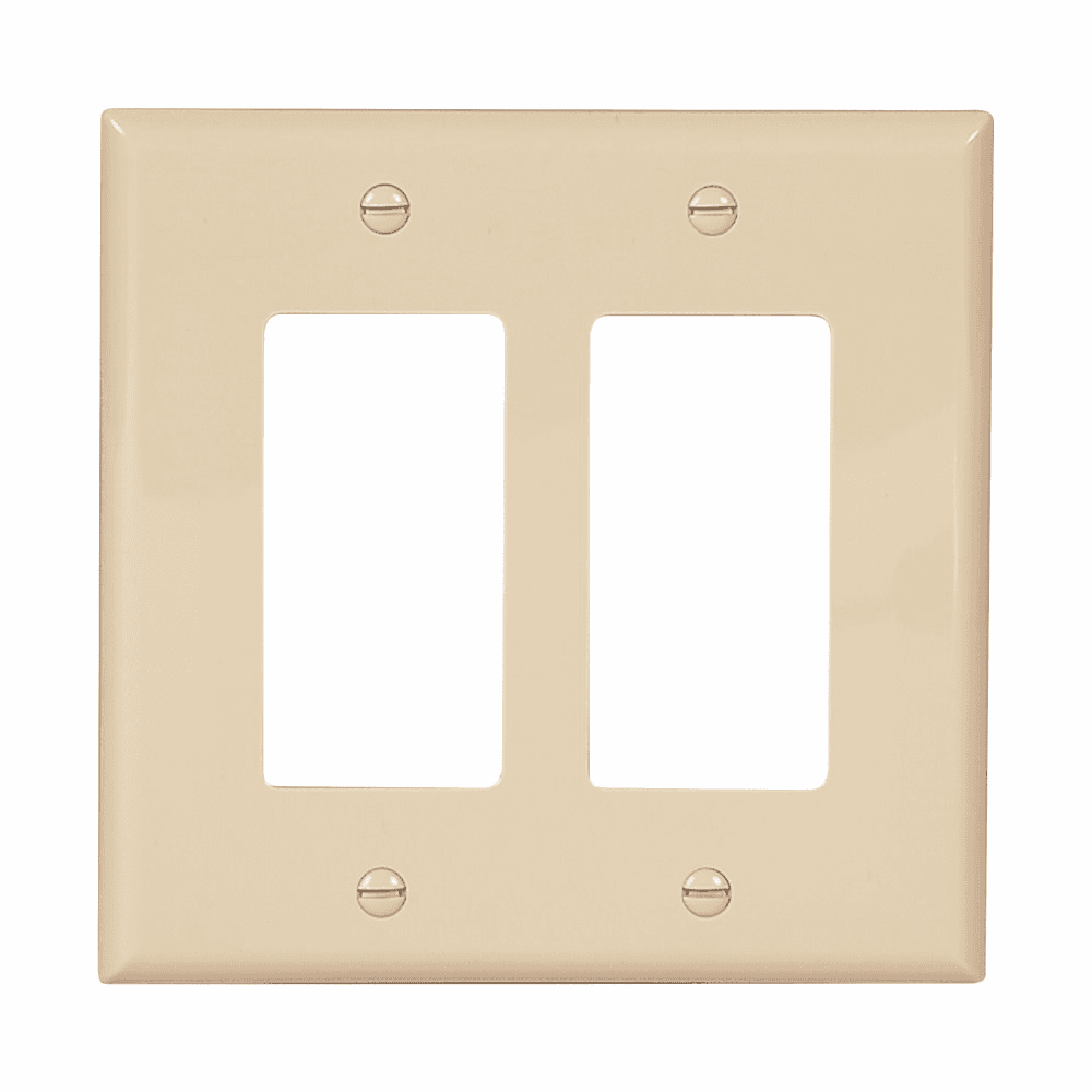 Eaton PJ262V PJ262V Eaton - Eaton Decorator / GFCI wallplate, Ivory, Decorator Cutout, Polycarbonate, Two- gang, Mid-size Eaton PJ262V PJ262V Eaton - Eaton Decorator / GFCI wallplate, Ivory, Decorator Cutout, Polycarbonate, Two- gang, Mid-size