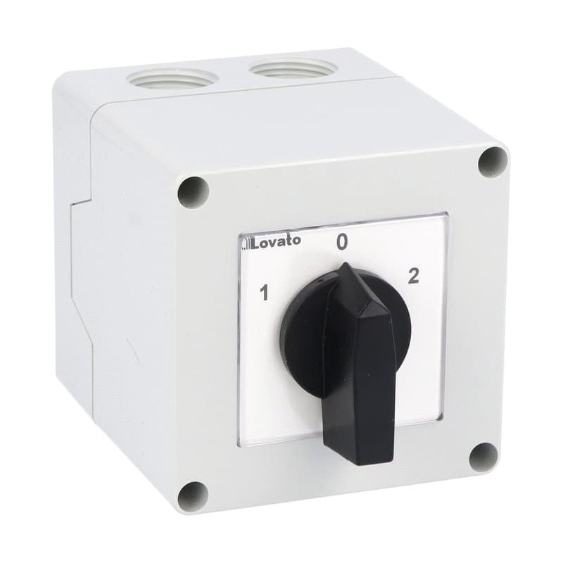 Lovato Electric 7GN1211P 7GN1211P Lovato - Enclosed rotary cam switch 7GN series, 3-phase motor reversing switch 16A in plastic enclosure 75X75mm with black handle Lovato Electric 7GN1211P 7GN1211P Lovato - Enclosed rotary cam switch 7GN series, 3-phase motor reversing switch 16A in plastic enclosure 75X75mm with black handle