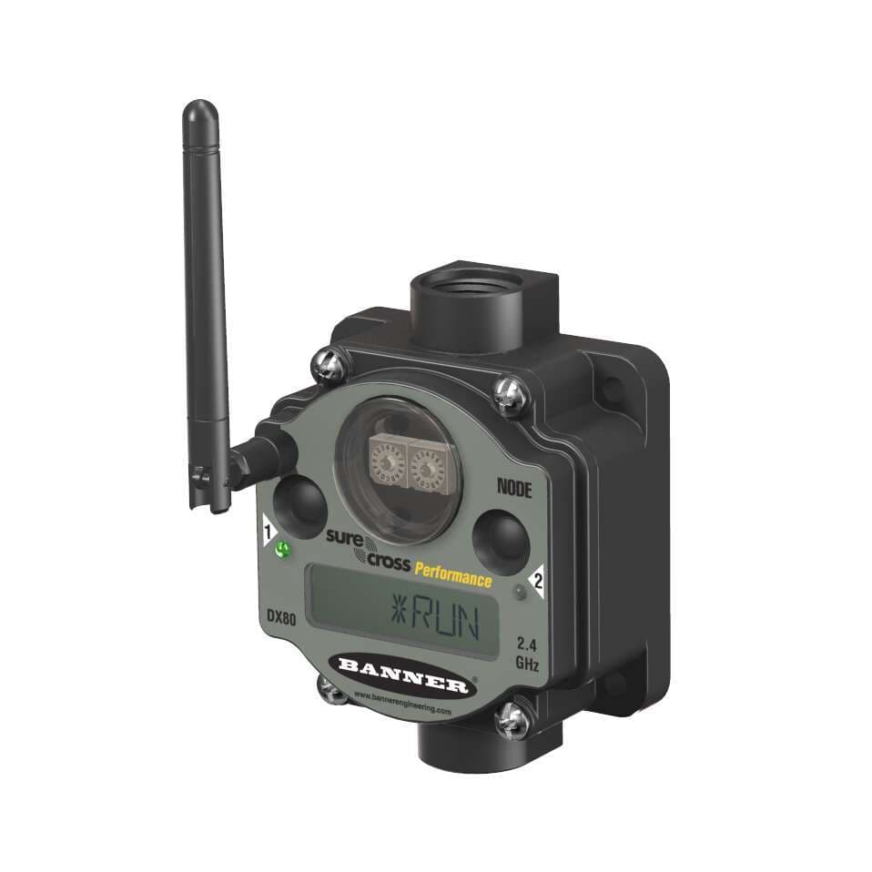 Banner DX80N2X6S-PM8 PM Series Node - LCD for Diagnostics; 2.4 GHz IP67, NEMA 6; Inputs: Six Sourcing/PNP Discrete; Outputs: Six Sourcing/PNP Discrete Banner DX80N2X6S-PM8 PM Series Node - LCD for Diagnostics; 2.4 GHz IP67, NEMA 6; Inputs: Six Sourcing/PNP Discrete; Outputs: Six Sourcing/PNP Discrete