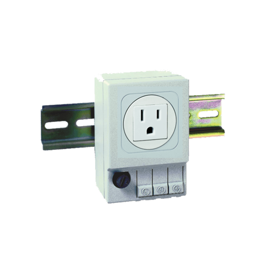 Hoffman ADINP120F NEMA 5-15R DIN-Mounted Outlets, With fuse, 3.54x2.44x1.97, Lt Gray, Plastic Hoffman ADINP120F NEMA 5-15R DIN-Mounted Outlets, With fuse, 3.54x2.44x1.97, Lt Gray, Plastic