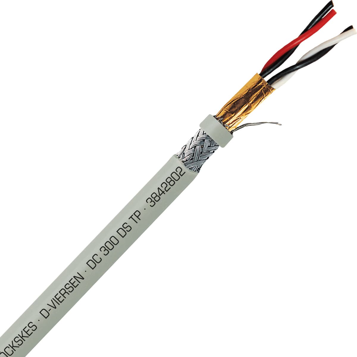 SAB 3842802 DC 300 DS TP- 28 AWG/2pr, multi-paired double shielded PVC signal and control cable, AWM SAB 3842802 DC 300 DS TP- 28 AWG/2pr, multi-paired double shielded PVC signal and control cable, AWM