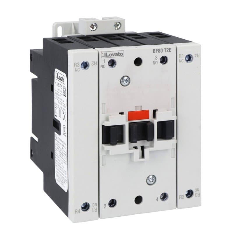 Lovato Electric BF80T2E110 BF80T2E110 Lovato - Four-pole contactor, IEC operating current Ith (AC1) = 115A, AC/DC coil, 110VAC/DC, 2NO and 2NC Lovato Electric BF80T2E110 BF80T2E110 Lovato - Four-pole contactor, IEC operating current Ith (AC1) = 115A, AC/DC coil, 110VAC/DC, 2NO and 2NC