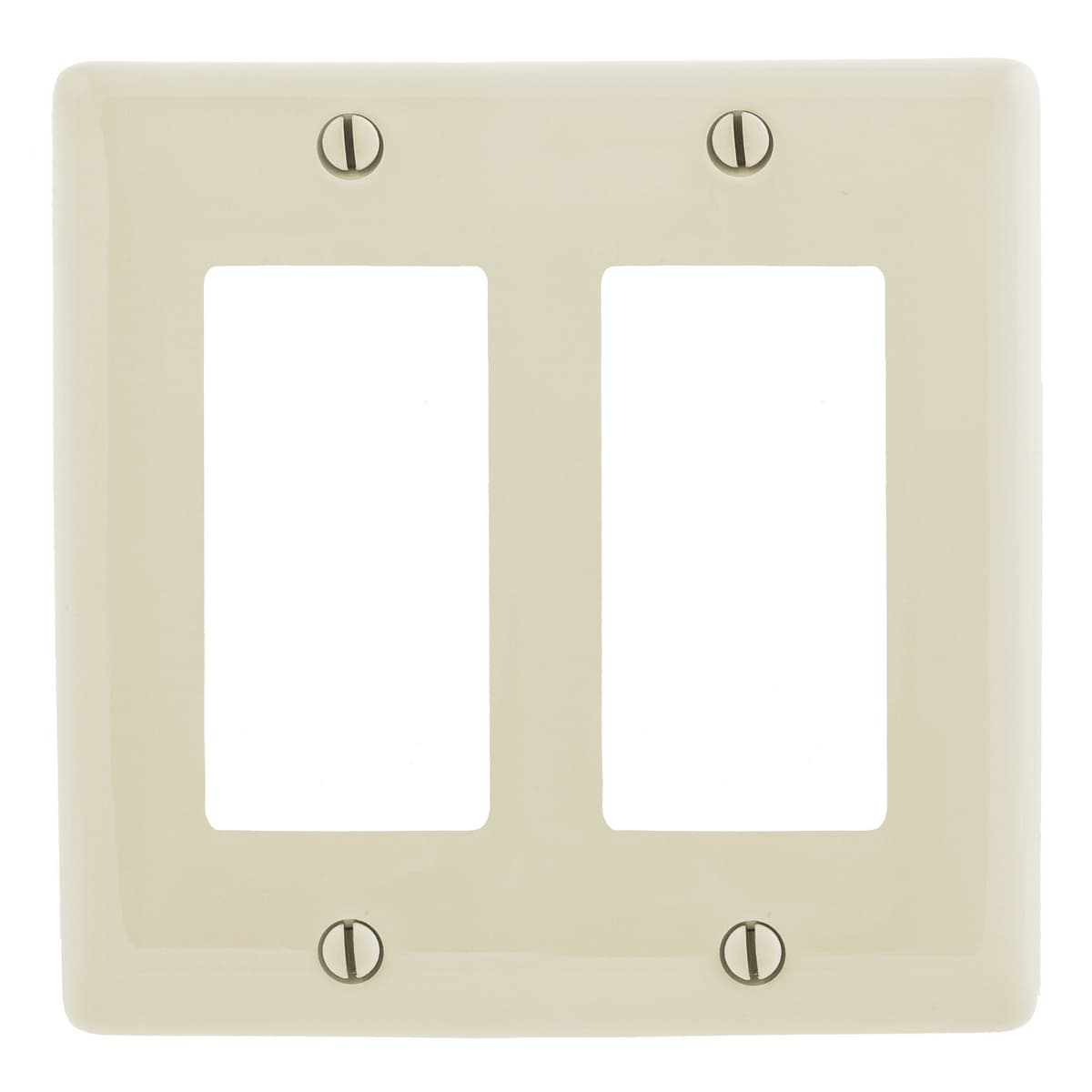Hubbell NP262LA Wallplates and Box Covers, Wallplate, Nylon, 2-Gang, 2) Decorator, Light Almond ; Reinforcement ribs for extra strength ; Captive screw feature holds mounting screw in place ; High-impact, self-extinguishing nylon material ; Standard Size is 1/8" larger Hubbell NP262LA Wallplates and Box Covers, Wallplate, Nylon, 2-Gang, 2) Decorator, Light Almond ; Reinforcement ribs for extra strength ; Captive screw feature holds mounting screw in place ; High-impact, self-extinguishing nylon material ; Standard Size is 1/8" larger