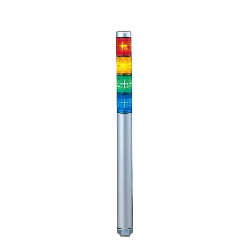 Patlite MP-402-RYGB 30mm 4-Tier LED Signal Tower, 24V AC/DC, Direct Mount, Silver Body, LED: Red, Amber, Green, Blue Patlite MP-402-RYGB 30mm 4-Tier LED Signal Tower, 24V AC/DC, Direct Mount, Silver Body, LED: Red, Amber, Green, Blue