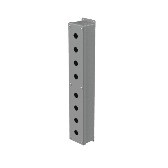 Hoffman E8PBG Pushbutton Enclosures, Type 12, 8PB x 22.5mm, Gray, Steel Hoffman E8PBG Pushbutton Enclosures, Type 12, 8PB x 22.5mm, Gray, Steel