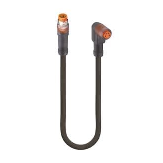 Belden 21404 Sensor/Actuator Double-Ended Cordset: Male straight A-coded translucent 4-pin M8 Snap-In connector to female angled A-coded translucent 4-pin M8 Snap-In connector, 30 V AC/DC, 4 A; PUR black cable, 4-wires, 0.34 mm², RSM 4-RKMW 4-225/6 M, 6 m Belden 21404 Sensor/Actuator Double-Ended Cordset: Male straight A-coded translucent 4-pin M8 Snap-In connector to female angled A-coded translucent 4-pin M8 Snap-In connector, 30 V AC/DC, 4 A; PUR black cable, 4-wires, 0.34 mm², RSM 4-RKMW 4-225/6 M, 6 m