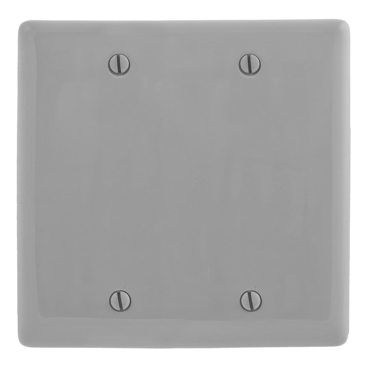 Hubbell NP23GY Wallplates and Box Covers, Wallplate, Nylon, 2-Gang, 2) Blank, Box Mount, Gray ; Reinforcement ribs for extra strength ; High-impact, self-extinguishing nylon material ; Captive screw feature holds mounting screw in place ; Standard Size is 1/8" larger t Hubbell NP23GY Wallplates and Box Covers, Wallplate, Nylon, 2-Gang, 2) Blank, Box Mount, Gray ; Reinforcement ribs for extra strength ; High-impact, self-extinguishing nylon material ; Captive screw feature holds mounting screw in place ; Standard Size is 1/8" larger t