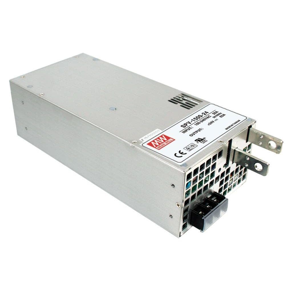 MEAN WELL SPV-1500-48 AC-DC Enclosed power supply; Output 48Vdc at 32A; forced air cooling; Programmable output 20-110%; SPV-1500-48 is succeeded by RSP-1600-48. MEAN WELL SPV-1500-48 AC-DC Enclosed power supply; Output 48Vdc at 32A; forced air cooling; Programmable output 20-110%; SPV-1500-48 is succeeded by RSP-1600-48.