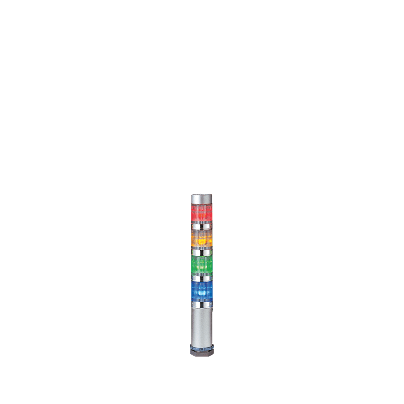 Patlite MES-402A-RYGB 25mm, 4-Tier LED Signal Tower, 24V DC, NPN, continuous only, direct mount, 40mm long silver aluminum body, LED mod: red, amber, green, blue Patlite MES-402A-RYGB 25mm, 4-Tier LED Signal Tower, 24V DC, NPN, continuous only, direct mount, 40mm long silver aluminum body, LED mod: red, amber, green, blue