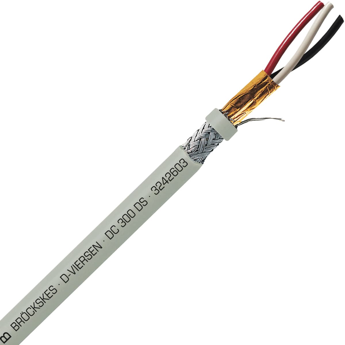 SAB 3242603 DC 300 DS - 26 AWG/3c, multi-conductor double shielded PVC signal and control cable, AWM SAB 3242603 DC 300 DS - 26 AWG/3c, multi-conductor double shielded PVC signal and control cable, AWM