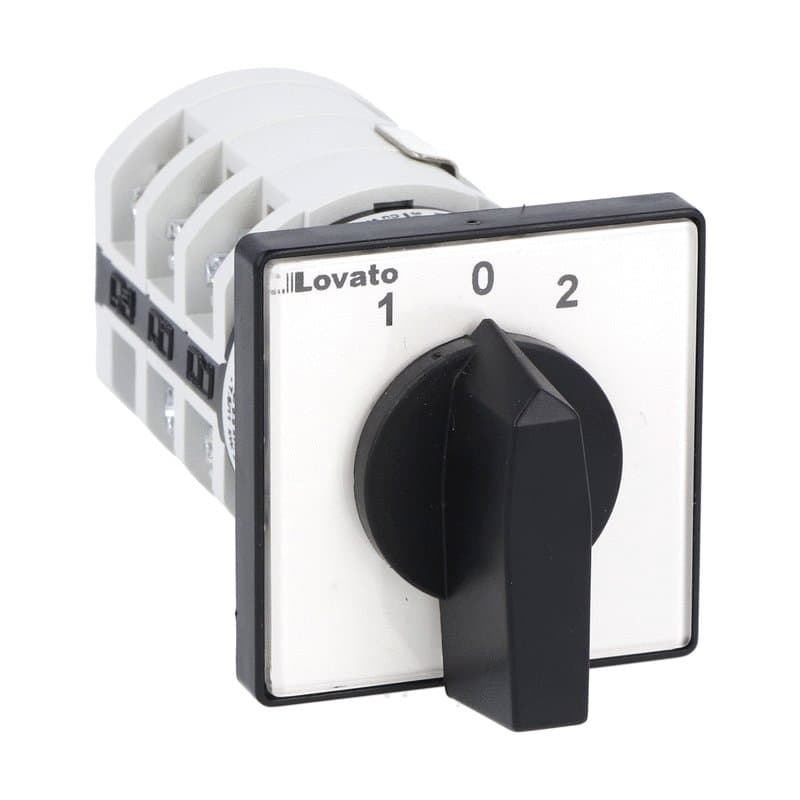 Lovato Electric 7GN2526U 7GN2526U Lovato - Rotary cam switch 7GN series, 3-phase motor reversing switch with spring return 25A, for front mounting with black handle, front plate 48X48mm Lovato Electric 7GN2526U 7GN2526U Lovato - Rotary cam switch 7GN series, 3-phase motor reversing switch with spring return 25A, for front mounting with black handle, front plate 48X48mm