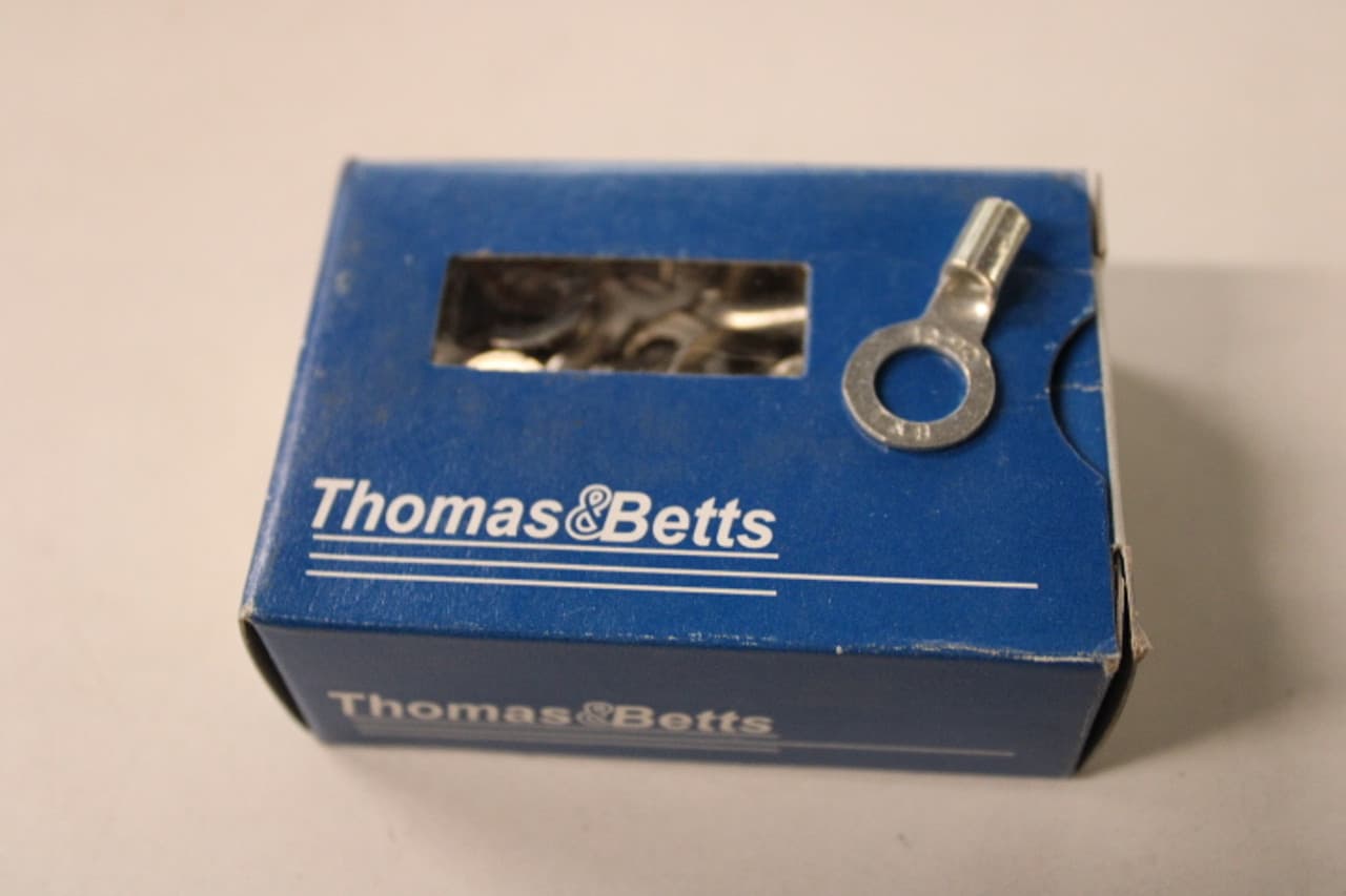 Thomas & Betts C10-516 12 to 10 AWG, 5/16" Stud, 600 V, Metallic, Electrolytic Tin Plated Copper, Non-Insulated, Serrated Barrel, Electrical Thomas & Betts C10-516 12 to 10 AWG, 5/16" Stud, 600 V, Metallic, Electrolytic Tin Plated Copper, Non-Insulated, Serrated Barrel, Electrical