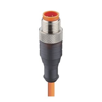Belden 71255 M12 Standard Sensor/Actuator Single-Ended Cordset: Male, straight, 4-pin, A-coded, translucent body, 230 V AC/DC, 4 A; PUR orange cable, 3-wires, 0.34 mm², RST 3-260/5 M, 5 m, 4 A Belden 71255 M12 Standard Sensor/Actuator Single-Ended Cordset: Male, straight, 4-pin, A-coded, translucent body, 230 V AC/DC, 4 A; PUR orange cable, 3-wires, 0.34 mm², RST 3-260/5 M, 5 m, 4 A