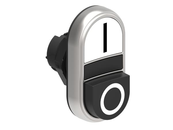 Lovato Electric LPCB7224 LPCB7224 Lovato - Double-touch actuator, spring return dia: 22mm Platinum series chromed plastic, 1 extended and 1 flush pushbuttons. Both spring return, White - Black/I - 0 Lovato Electric LPCB7224 LPCB7224 Lovato - Double-touch actuator, spring return dia: 22mm Platinum series chromed plastic, 1 extended and 1 flush pushbuttons. Both spring return, White - Black/I - 0