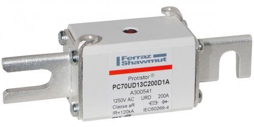 Mersen A300541 A300541 Mersen - Square Body High-Speed Fuse Protistor® Size 70 aR 1250VAC IEC 1300VAC UL 200A With Striker DIN 110 Blades Mersen A300541 A300541 Mersen - Square Body High-Speed Fuse Protistor® Size 70 aR 1250VAC IEC 1300VAC UL 200A With Striker DIN 110 Blades
