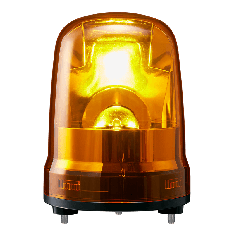 Patlite SKP-M2J-Y 150mm, Rotating Signal Beacon, 100-240V AC, 3-Screw Mount with Cable, Amber Patlite SKP-M2J-Y 150mm, Rotating Signal Beacon, 100-240V AC, 3-Screw Mount with Cable, Amber