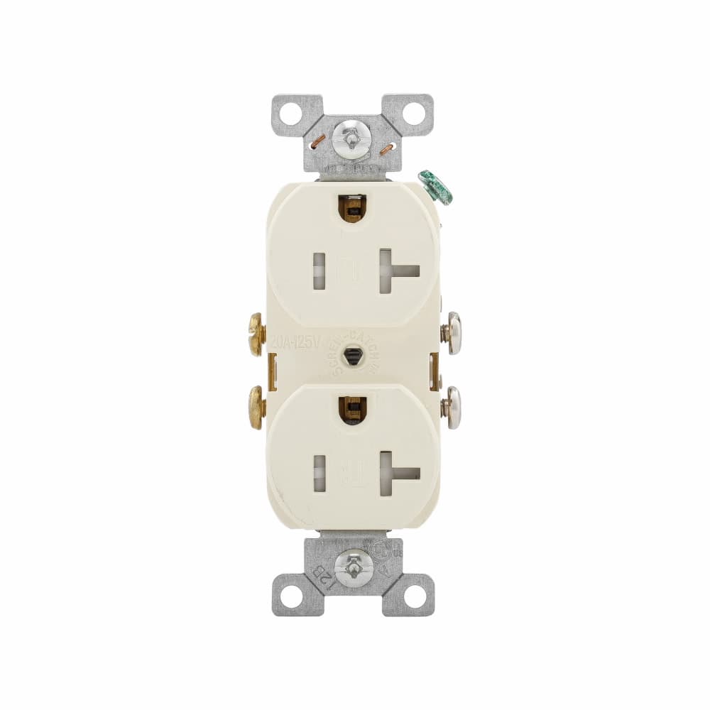 Eaton TRCR20A TRCR20A Eaton - Eaton commercial specification grade duplex receptacle, #14-10 AWG, 20A, Commercial, Flush, 125V, Side wire, Almond, Brass, Impact-resistant nylon face, PVC body, 5-20R, Duplex, Screw, PVC, Core pack Eaton TRCR20A TRCR20A Eaton - Eaton commercial specification grade duplex receptacle, #14-10 AWG, 20A, Commercial, Flush, 125V, Side wire, Almond, Brass, Impact-resistant nylon face, PVC body, 5-20R, Duplex, Screw, PVC, Core pack