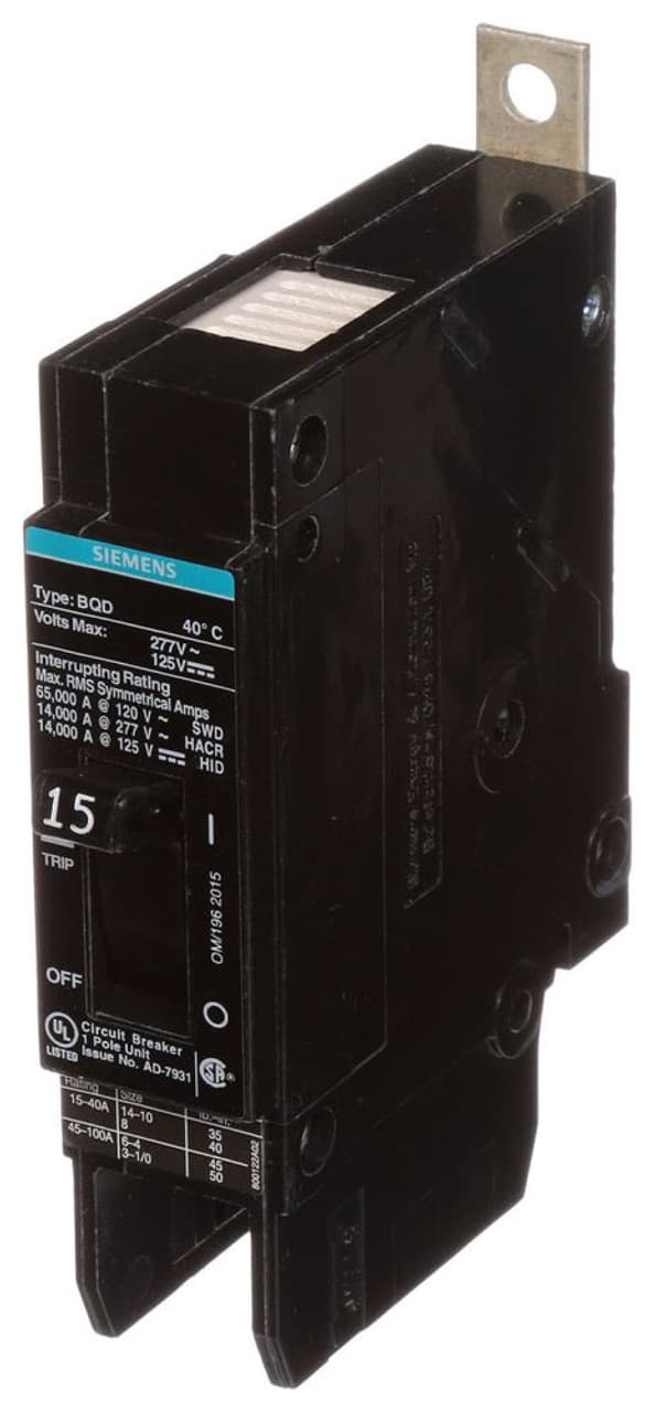 Siemens BQD115 Siemens BQD115 Miniature Circuit Breakers (MCBs) 15A 277V Siemens BQD115 Siemens BQD115 Miniature Circuit Breakers (MCBs) 15A 277V