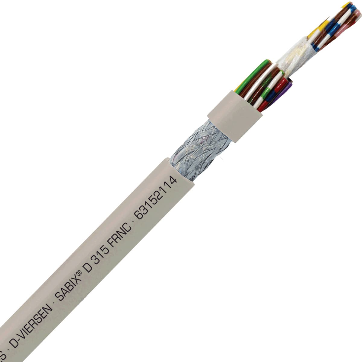 SAB 63152114 SABIX D 315 FRNC -26 AWG/21c, halogen-free flame retardant flexible SABIX data cable, CE, RoHS SAB 63152114 SABIX D 315 FRNC -26 AWG/21c, halogen-free flame retardant flexible SABIX data cable, CE, RoHS
