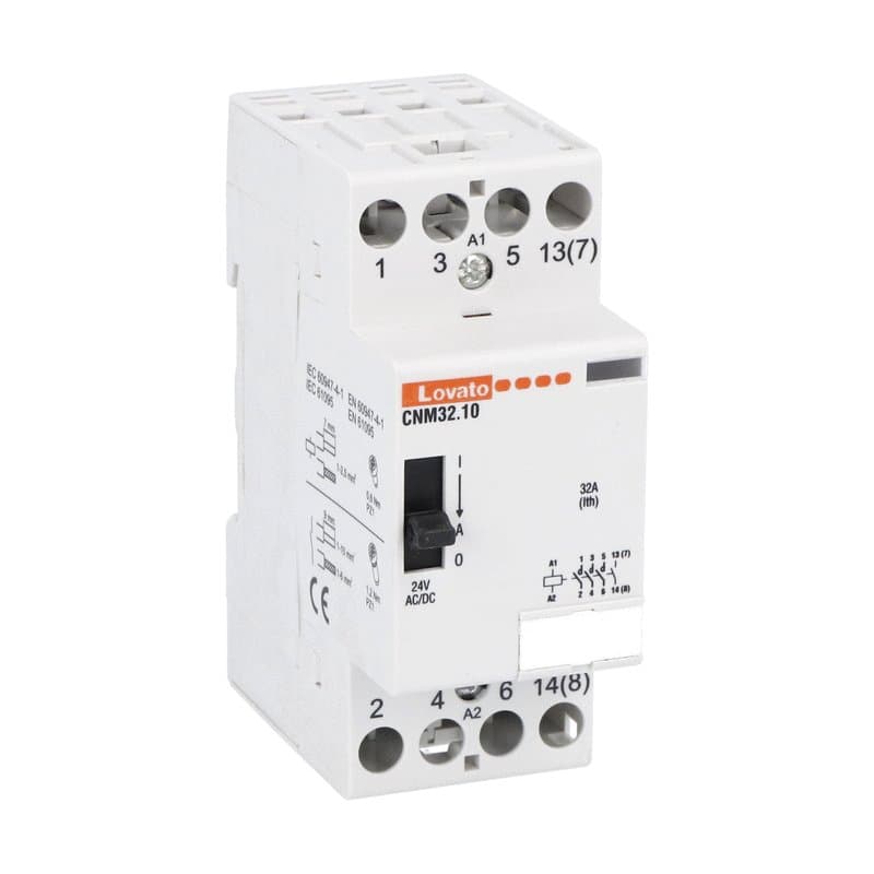 Lovato Electric CNM3210024 CNM3210024 Lovato - Modular contactor with manual control, three-pole or four-pole, 32A AC1, 24VAC/DC (4NO) Lovato Electric CNM3210024 CNM3210024 Lovato - Modular contactor with manual control, three-pole or four-pole, 32A AC1, 24VAC/DC (4NO)