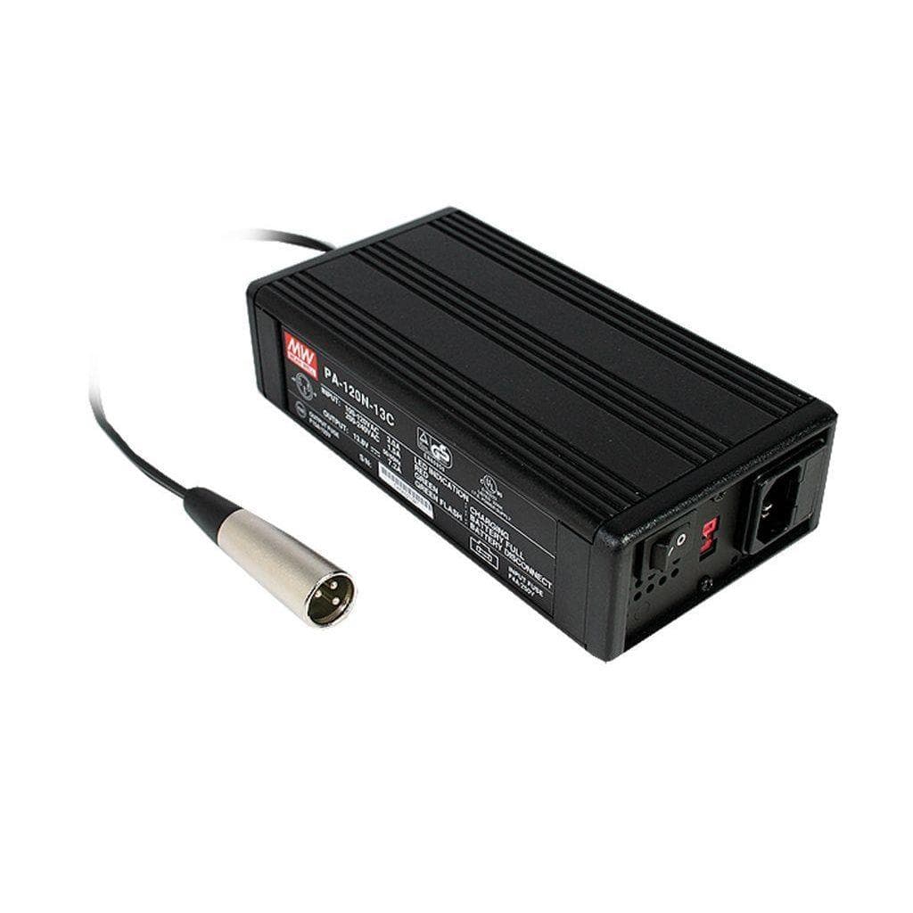 MEAN WELL PB-120N-27P AC-DC Desktop power supply or battery charger; Input 3 pin IEC320-C14 input socket; Output 27.6VDC at 4.3A with 3 pin XLR plug; open PCB MEAN WELL PB-120N-27P AC-DC Desktop power supply or battery charger; Input 3 pin IEC320-C14 input socket; Output 27.6VDC at 4.3A with 3 pin XLR plug; open PCB