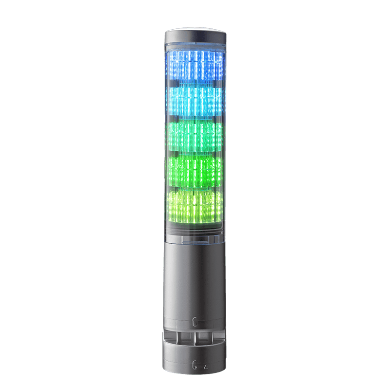 Patlite LA6-5DWJUB-RYGBC Multi Color LED Signal Tower with Flash & Buzzer, Direct Mount, Silver color, 1.3m cable Patlite LA6-5DWJUB-RYGBC Multi Color LED Signal Tower with Flash & Buzzer, Direct Mount, Silver color, 1.3m cable
