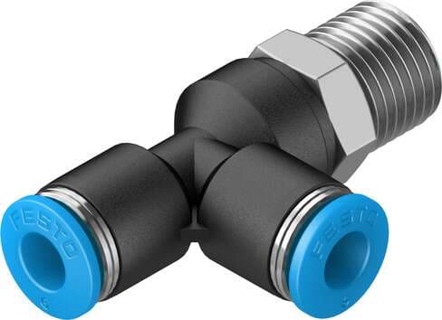 Festo 153119 push-in T-fitting QSTL-1/4-6 360° orientable, male thread with external hexagon. Size: Standard, Nominal size: 4,3 mm, Type of seal on screw-in stud: coating, Assembly position: Any, Container size: 10 Festo 153119 push-in T-fitting QSTL-1/4-6 360° orientable, male thread with external hexagon. Size: Standard, Nominal size: 4,3 mm, Type of seal on screw-in stud: coating, Assembly position: Any, Container size: 10