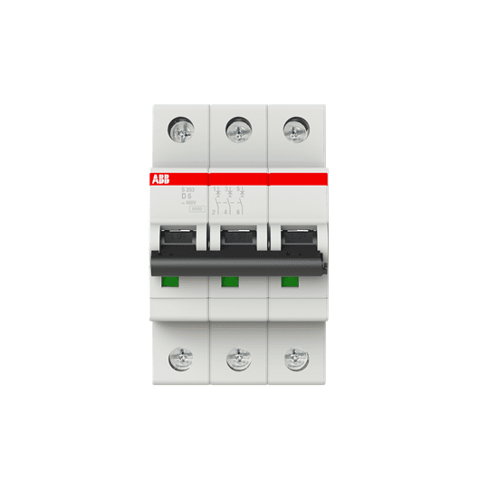 ABB Control S203-D6 S203-D6 ABB Control - S203-D6 Miniature Circuit Breaker - 3P - D - 6 A ABB Control S203-D6 S203-D6 ABB Control - S203-D6 Miniature Circuit Breaker - 3P - D - 6 A