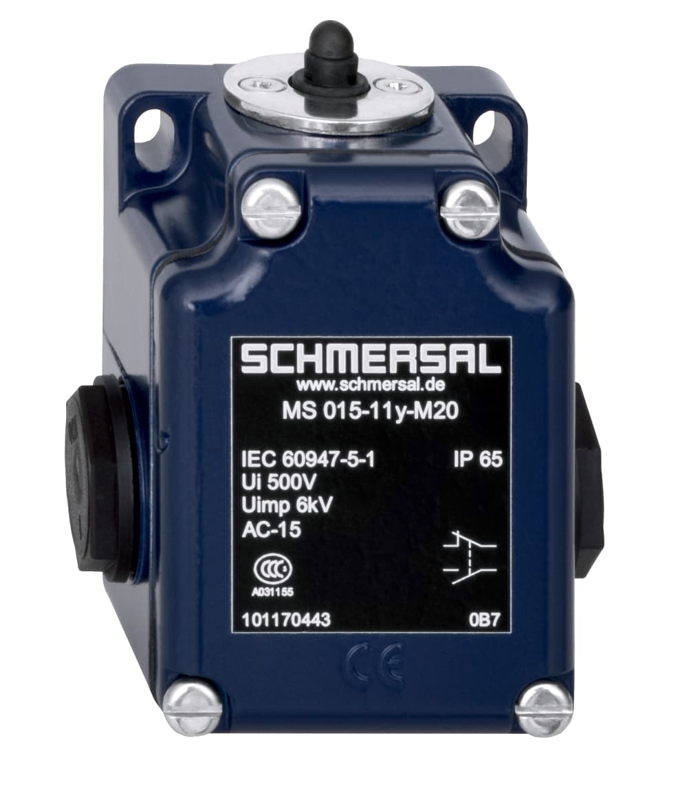 Schmersal MS 015-11Y-M20 Position switch; Medium-duty position switches; 3 Cable entry M 20 x 1.5; Metal enclosure; 2 Contacts; 67 mm x 75 mm x 43 mm ( basic component) Schmersal MS 015-11Y-M20 Position switch; Medium-duty position switches; 3 Cable entry M 20 x 1.5; Metal enclosure; 2 Contacts; 67 mm x 75 mm x 43 mm ( basic component)