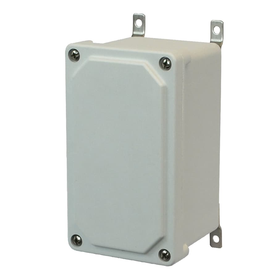 Allied Moulded Products AM743 7"x4"x3" AM Series fiberglass small junction box with 4-screw lift-off cover Allied Moulded Products AM743 7"x4"x3" AM Series fiberglass small junction box with 4-screw lift-off cover