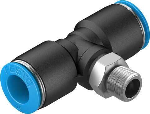 Festo 190667 push-in T-fitting QST-1/8-10 360° orientable, male thread with external hexagon. Size: Standard, Nominal size: 6 mm, Type of seal on screw-in stud: coating, Assembly position: Any, Container size: 10 Festo 190667 push-in T-fitting QST-1/8-10 360° orientable, male thread with external hexagon. Size: Standard, Nominal size: 6 mm, Type of seal on screw-in stud: coating, Assembly position: Any, Container size: 10
