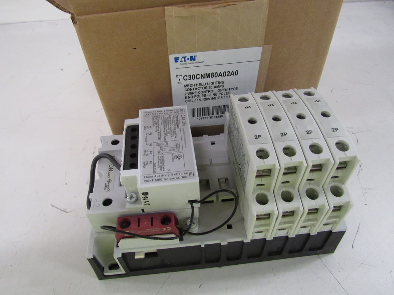 Eaton C30CNM80A02A0 C30CNM80A02A0 Eaton - Eaton C30CN mechanically held lighting contactor, 30 A, 1 NO, 8 NO 0 NC, 30 A, Eight-pole, Two-wire, Mechanically and electrically held, C30 Series, Lighting contactors, 120 V Eaton C30CNM80A02A0 C30CNM80A02A0 Eaton - Eaton C30CN mechanically held lighting contactor, 30 A, 1 NO, 8 NO 0 NC, 30 A, Eight-pole, Two-wire, Mechanically and electrically held, C30 Series, Lighting contactors, 120 V